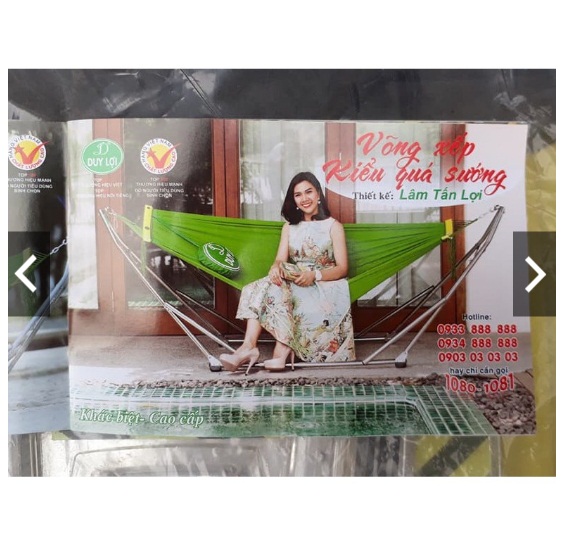 Võng xếp Duy Lợi - Cỡ lớn (Kèm lưới võng + gối)