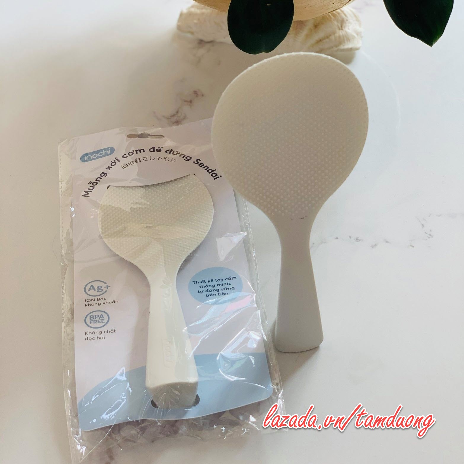 Muỗng (vá) xới cơm đế đứng Inochi (Giao màu ngẫu nhiên) [HCM-Giao hoả tốc 2h]
