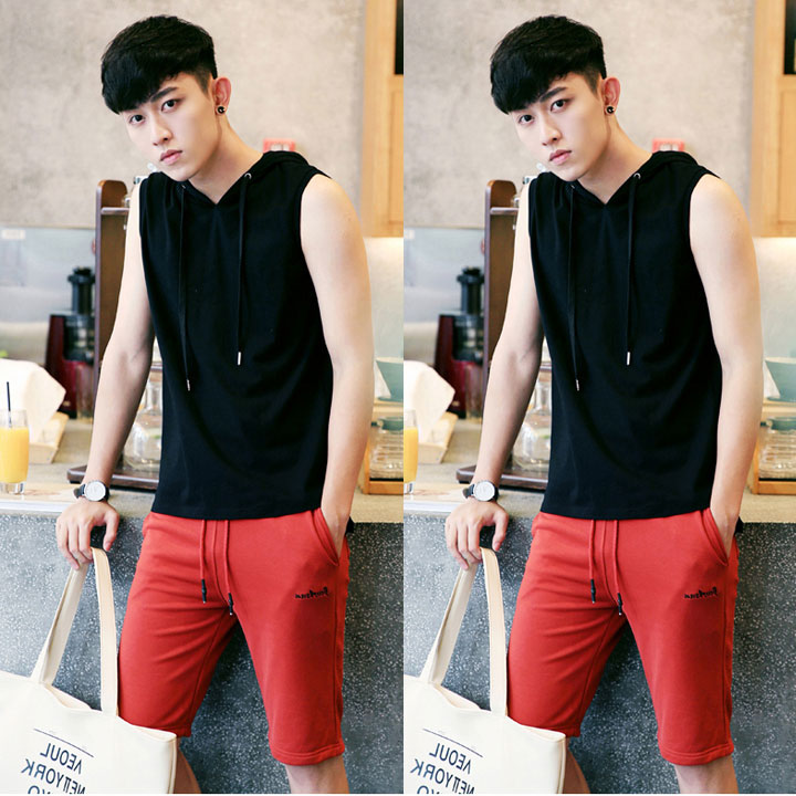 Bộ thể thao nam sát nách(màu đen)