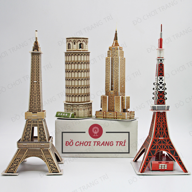 Mô hình 3D giấy tự lắp ráp - Mô hình Tháp nổi tiếng thế giới