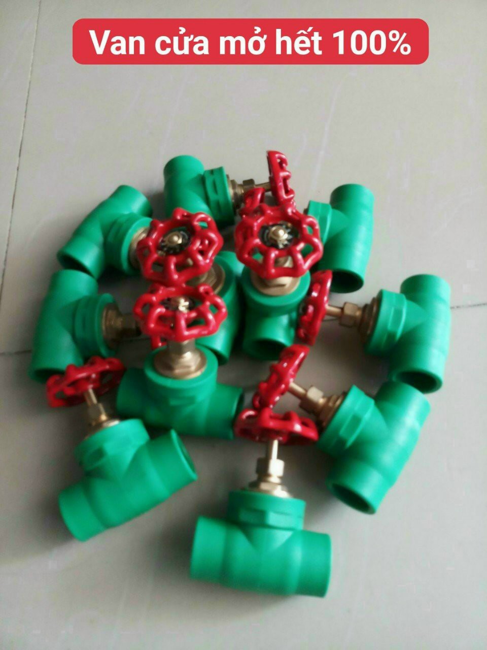 Van khóa ống nhiệt PPR Phi 25, van mở 100%