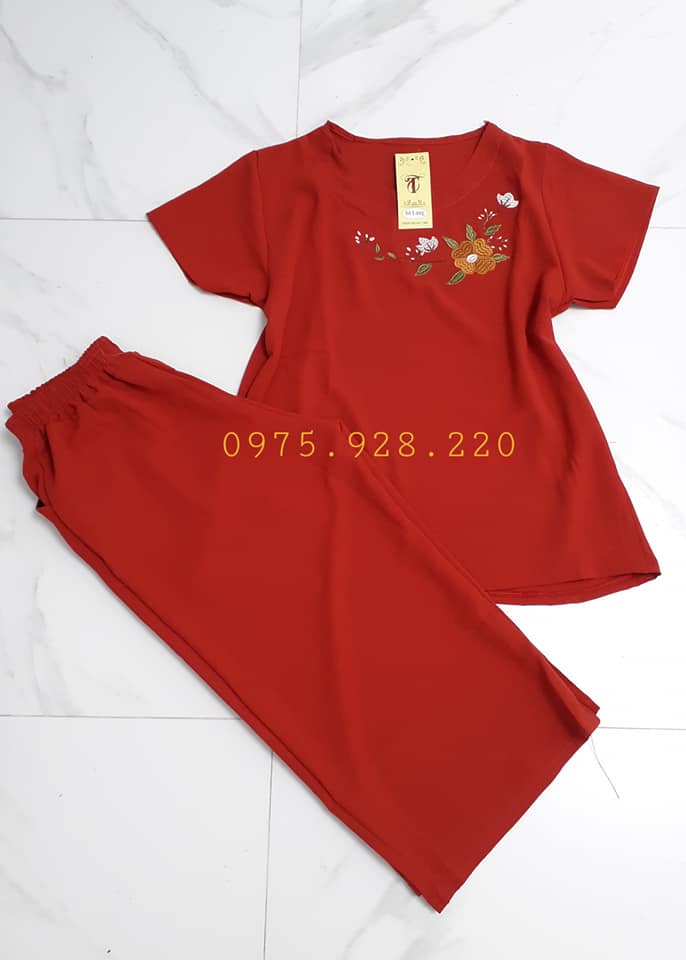 Bộ đồ trung niên cao cấp thêu hoa