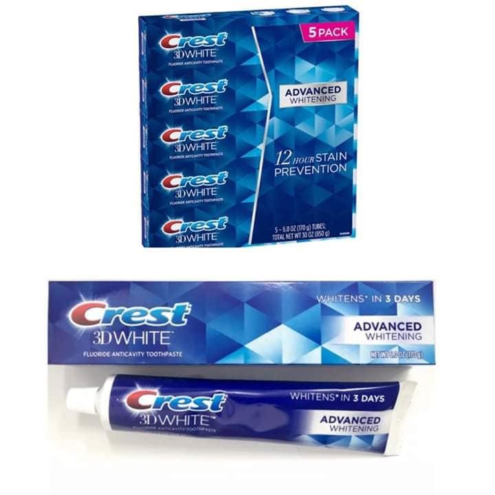 [HCM]KEM ĐÁNH RĂNG CREST 3D WHITE ADVANCED WHITENING 158G