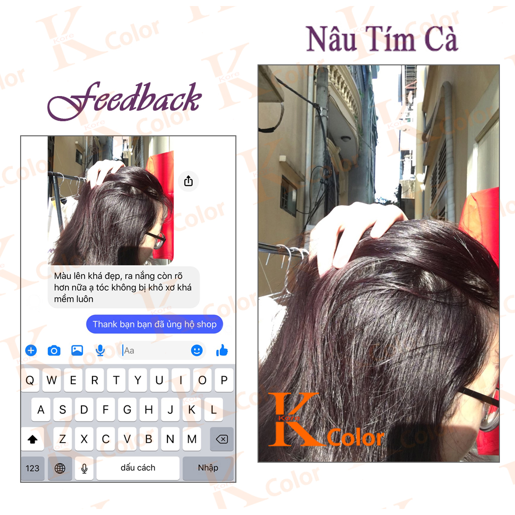 Thuốc nhuộm tóc Nâu Tím Cà kcolor