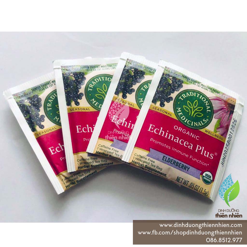 Trà Hữu Cơ Thảo Mộc Echinacea Và Quả Cơm Cháy Traditional Medicinals Organic Echinacea Plus Elderberry Seasonal Tea