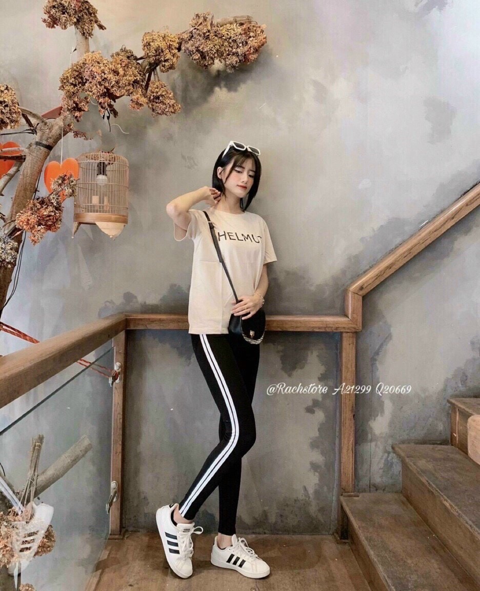 Quần Legging Nữ phối dọc sườn KIMNGAN.HOUSE