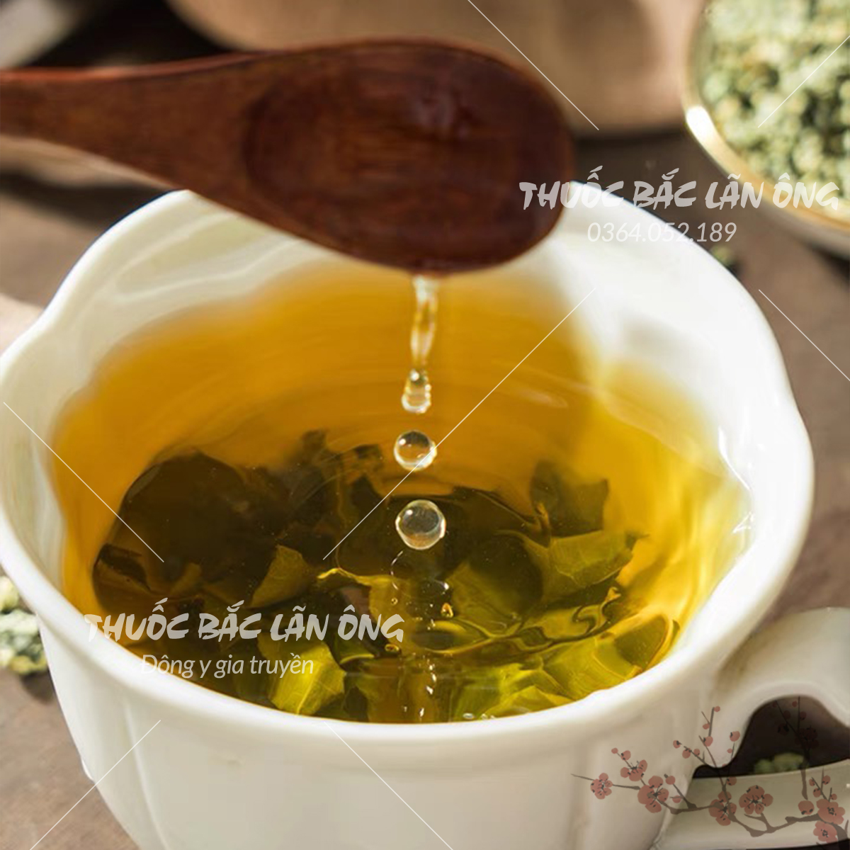 Trà lá sen non sấy lạnh 100g (Lá sen vo viên, búp sen non) - Thuốc Bắc Lãn Ông