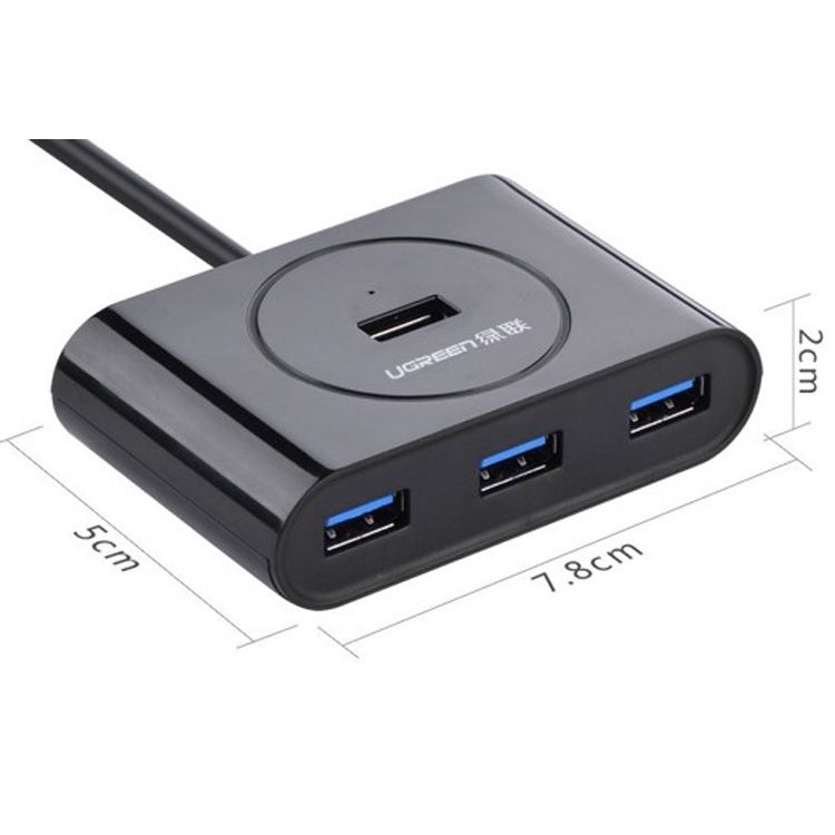 Bộ chuyển usb 3.0 4 cổng cao cấp ugreen 20291 dây dài 1m