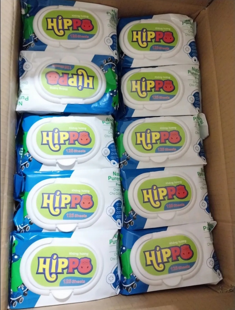 Combo 3 gói Khăn ướt Hippo không mùi 125 tờ