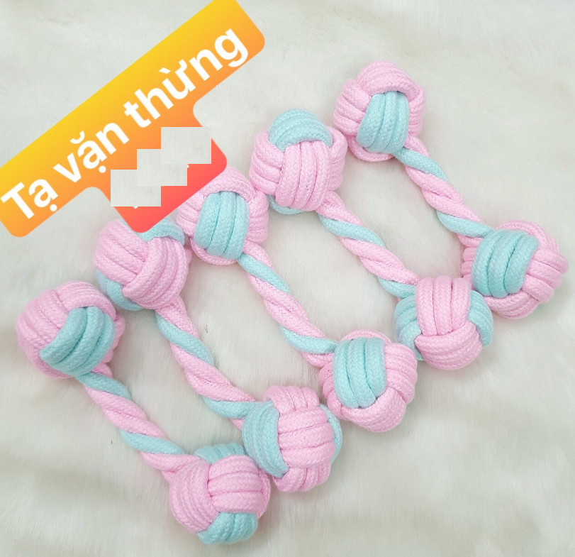 [HCM]Đồ chơi chó mèo tạ vặn thừng 18cm