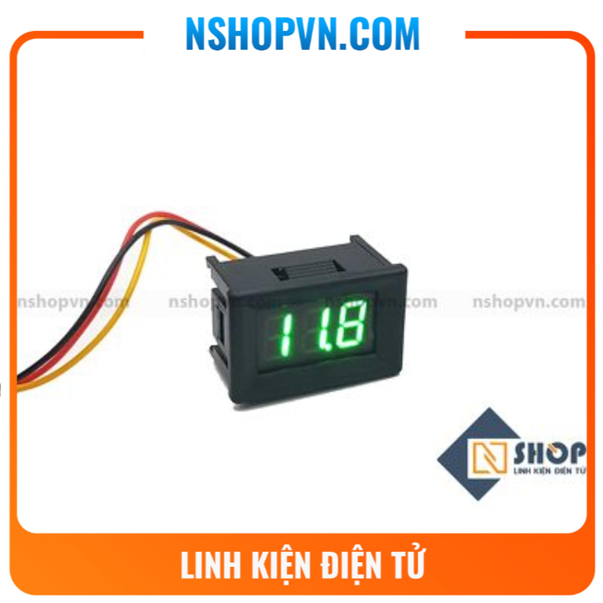 Đồng hồ đo điện áp 3 dây 100vdc xanh lá