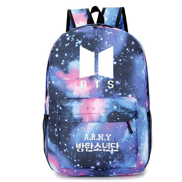 Balo BTS galaxy army nam nữ đựng laptop hộp bút bóp vở viết đi học tiện dụng thiết kế phong cách Hàn Quốc army
