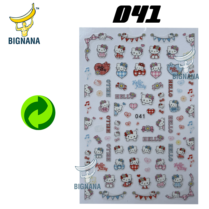 Sticker Nails Hình Dán Chuột Mickey, Hello Kitty, Decal Trang Trí Phong Cách Độc Đáo