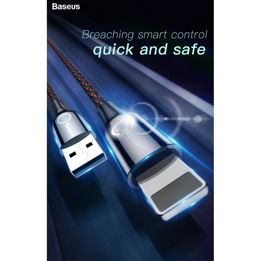 Cáp sạc tự ngắt BASEUS C-Shaped Light Intelligent power-off 2.4A 1m