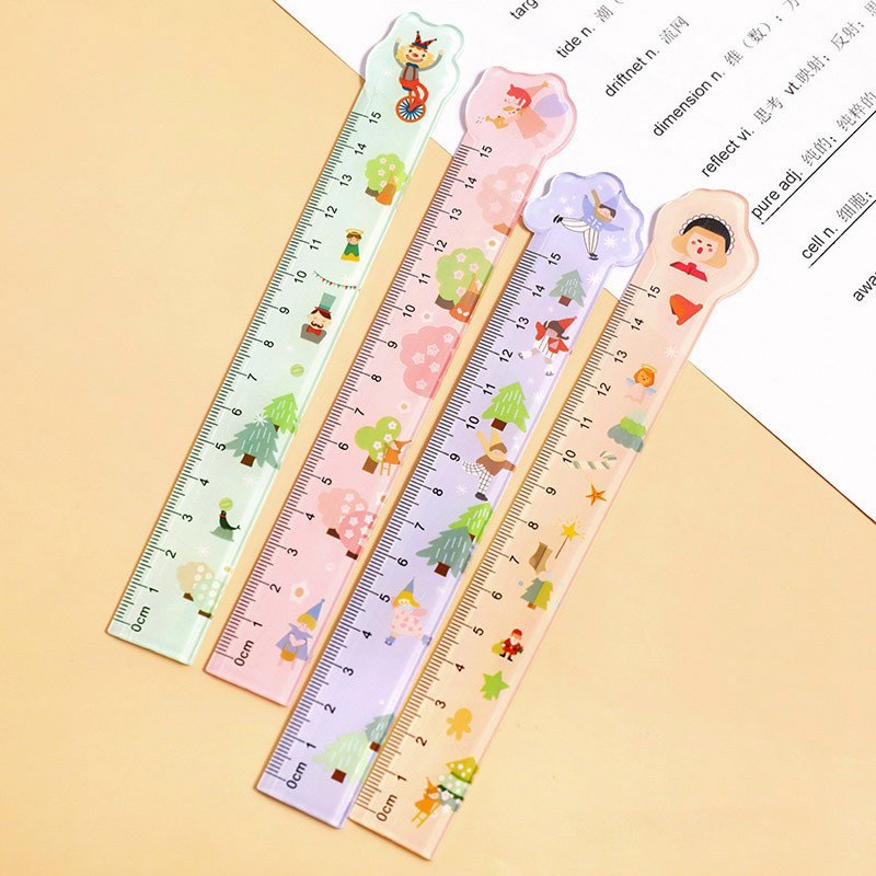 Thước kẻ học sinh 15cm in hình dễ thương