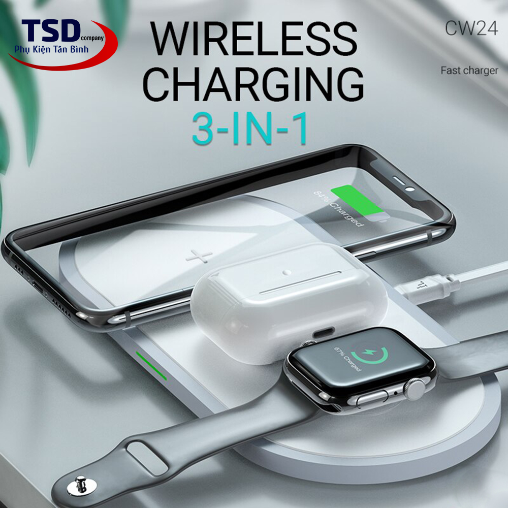 Genuine Hoco CW24 3 in 1 Wireless Charging Dock