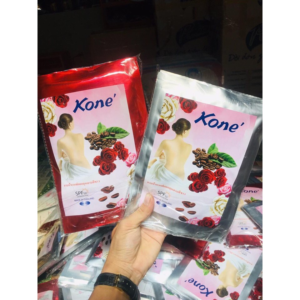 Gói tắm ủ trắng kone tinh chất cafe & hoa hồng