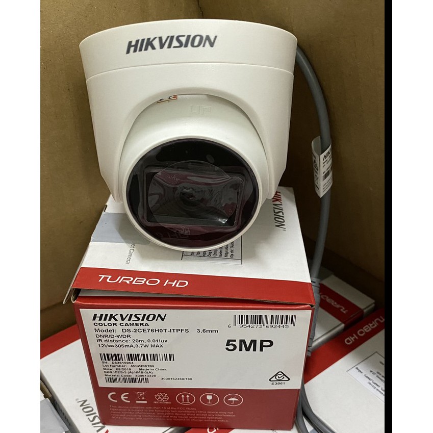 Camera HDTVI 5MP Có Mic HIKVISION DS-2CE76H0T-ITPFS