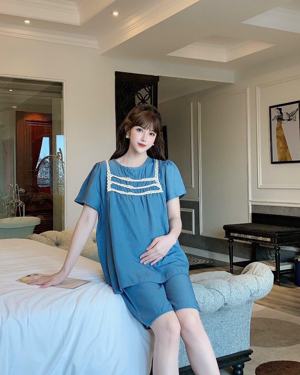 bộ đồ bầu mặc nhà kết hợp sau sinh