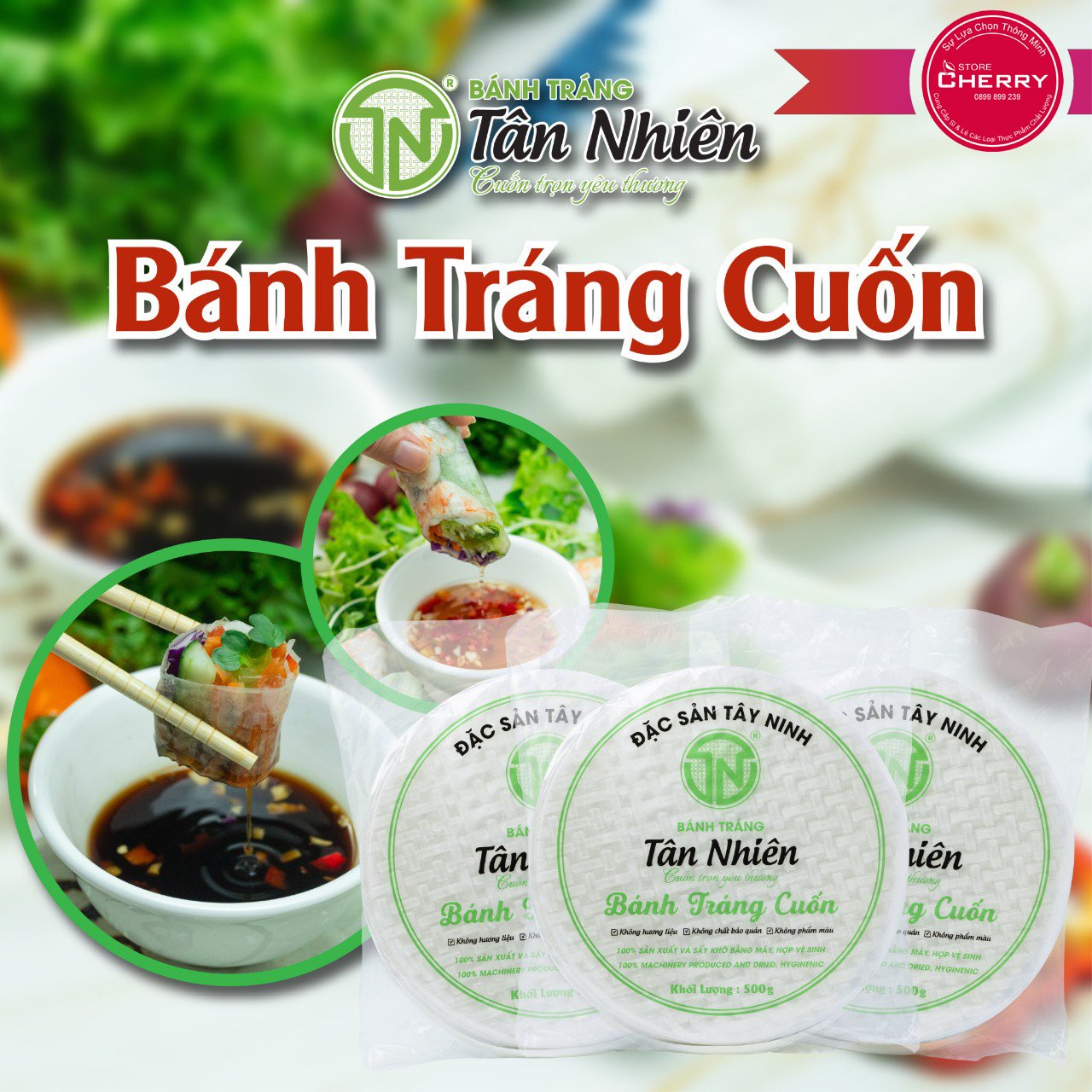Bánh tráng cuốn Tân Nhiên tròn 22cm (500g)