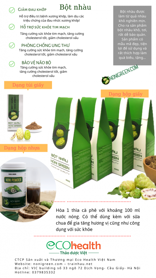 Bột nhàu Noni Green 500g