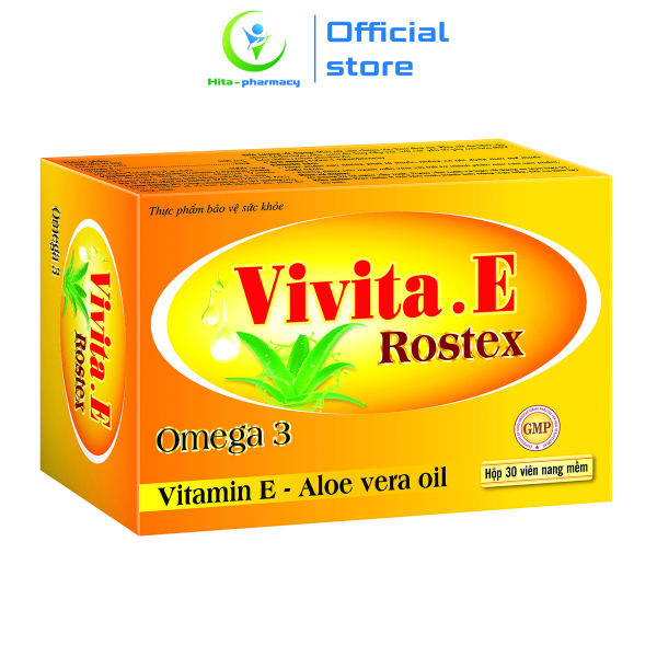 Viên uống Vitamin E, Omega 3, tinh dầu lô hội giúp đẹp da, chống lão hóa - Hộp 30 viên