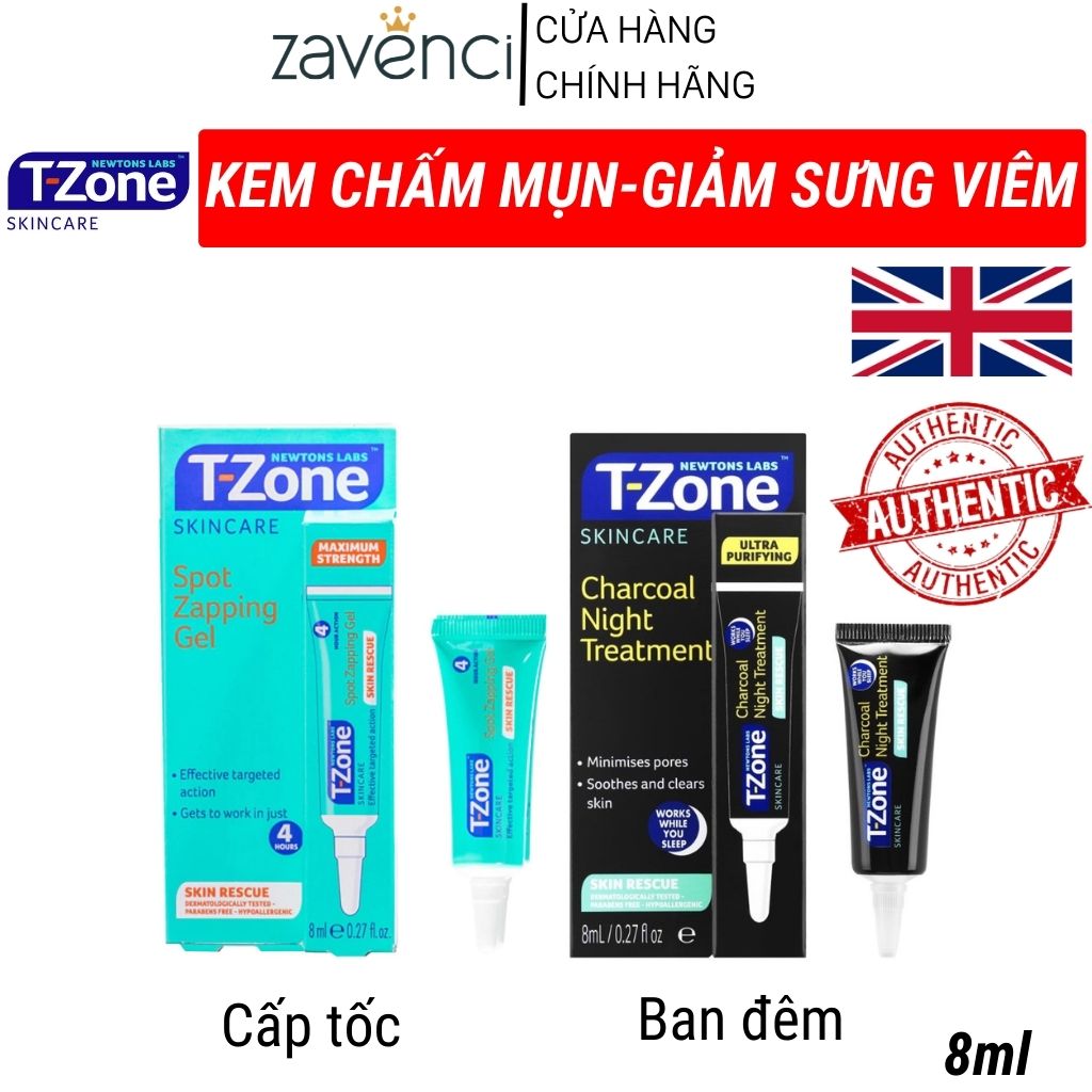 Kem chấm mụn cấp tốc ngừa mụn T-Zone Spot Zapping zavenci Gel 8ml