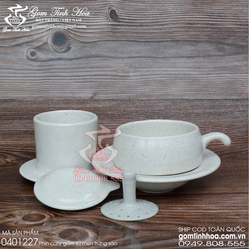Phin cafe gốm sứ men gốm trắng