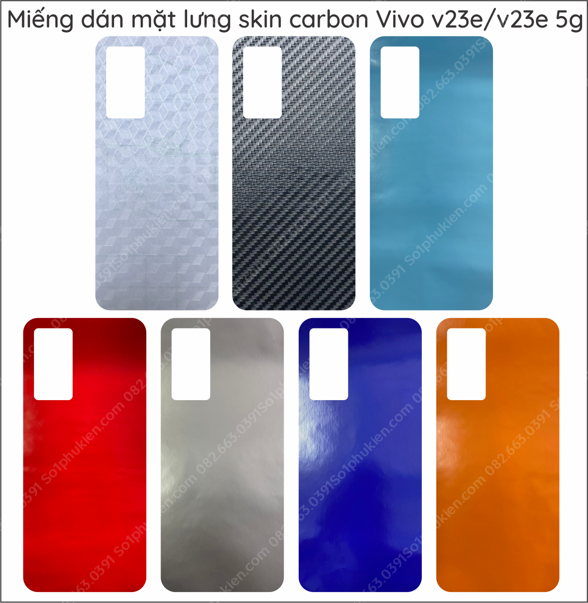 Miếng dán mặt lưng skin carbon Vivo v23e / v23e 5g