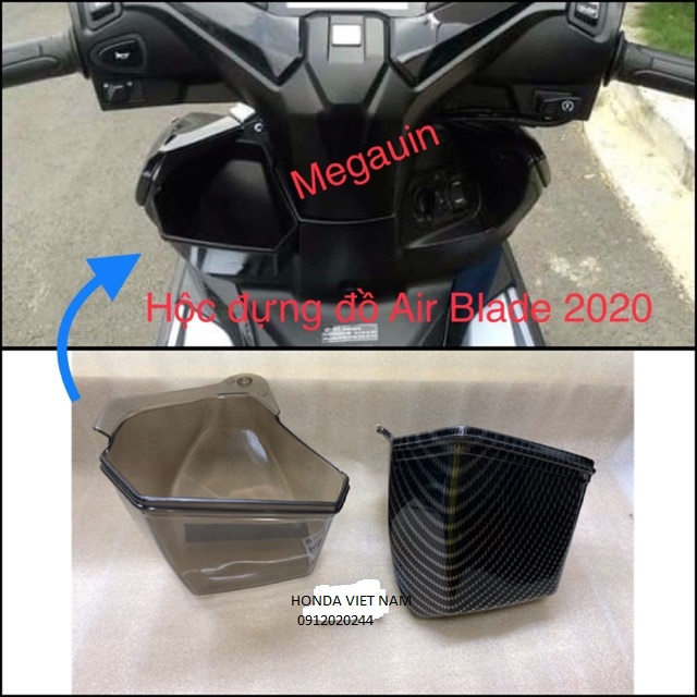 RỔ GIỎ HỘC ĐỰNG ĐỒ AB AIRBLADE 2020 TẶNG ỐC & KEO DÁN ( KHÓI )