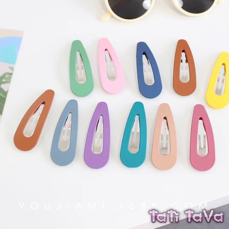 Kẹp tóc sắc màu trơn hàn quốc siêu kute tatitava
