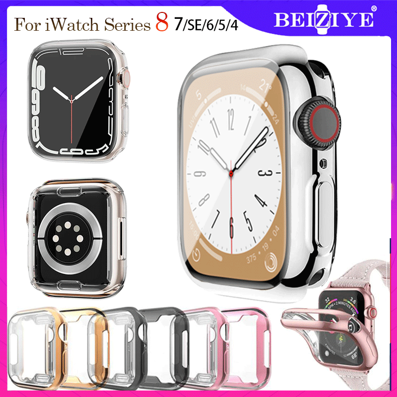 Vỏ bảo vệ màn hình cho Apple Watch Series 8 7 SE 6 5 4 41mm 45mm 44mm 40mm 38mm 42mm Full Soft Clear TPU Screen Protector Case Vỏ bảo vệ