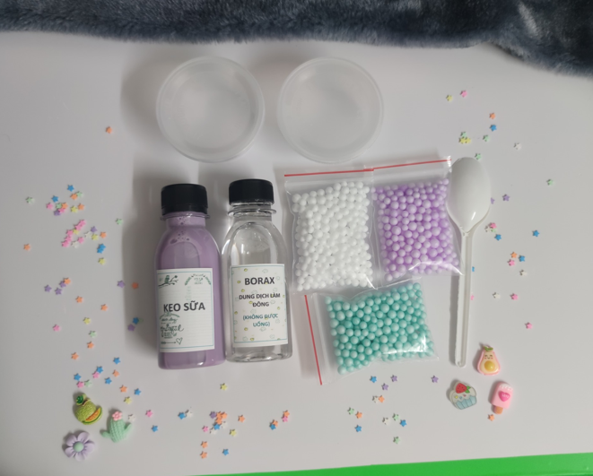 Kit làm slime basic - dụng cụ làm slime cơ bản, an toàn, đơn giản