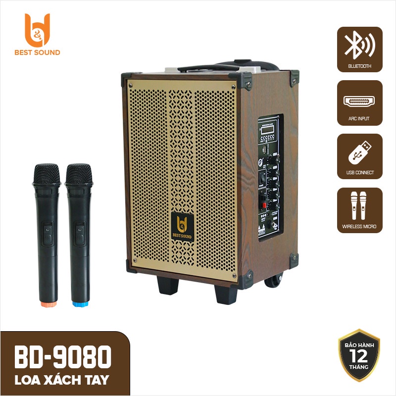 Loa kéo karaoke công suất lớn | loa kéo giá rẻ bd-9080 | loa kéo bluetooth đọc được usb thẻ nhớ tay kéo