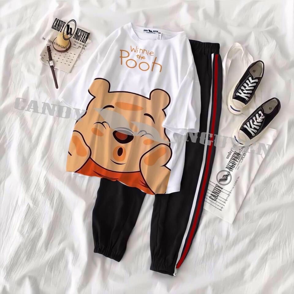 Set áo thun + quần jogger hoạt hình