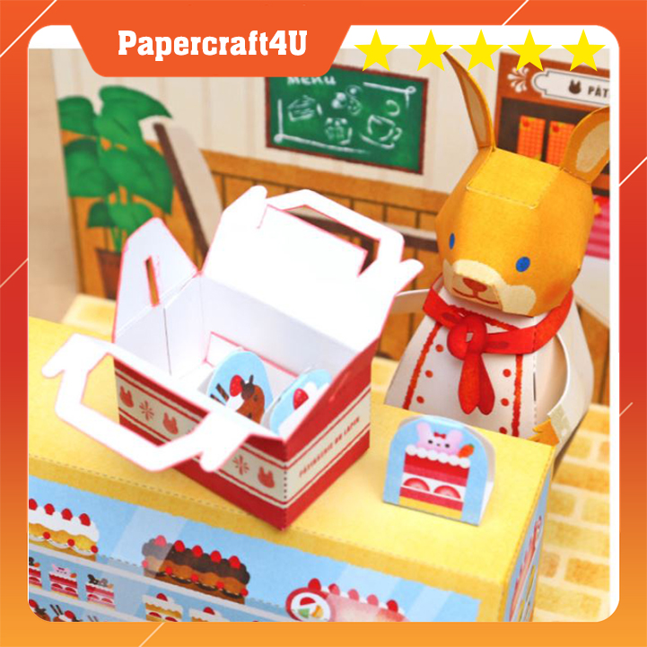Mô hình giấy 3D - tiệm bánh của Gấu cute