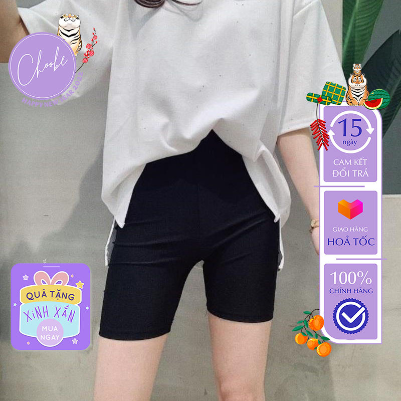 Quần legging đùi nữ Choobe cạp chun vải cao cấp thun ngắn co giãn tốt dáng ôm - Q31