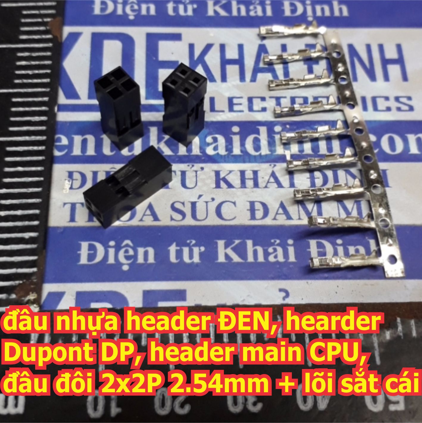 đầu nhựa header ĐEN, hearder Dupont DP, header main CPU, đầu đôi 2.54mm các loại 2x2P ~2x10P + lõi sắt cái kde5804