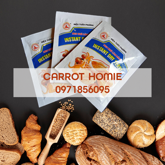 02 gói men nở làm bánh mì