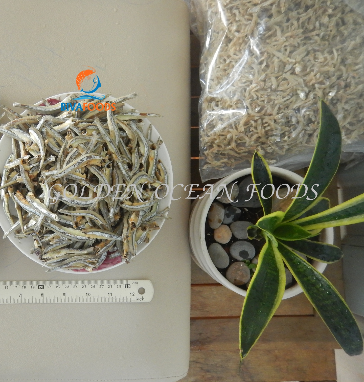 Khô cá cơm nguyên con bỏ đầu – 4/6cm/con - thực phẩm biển vàng