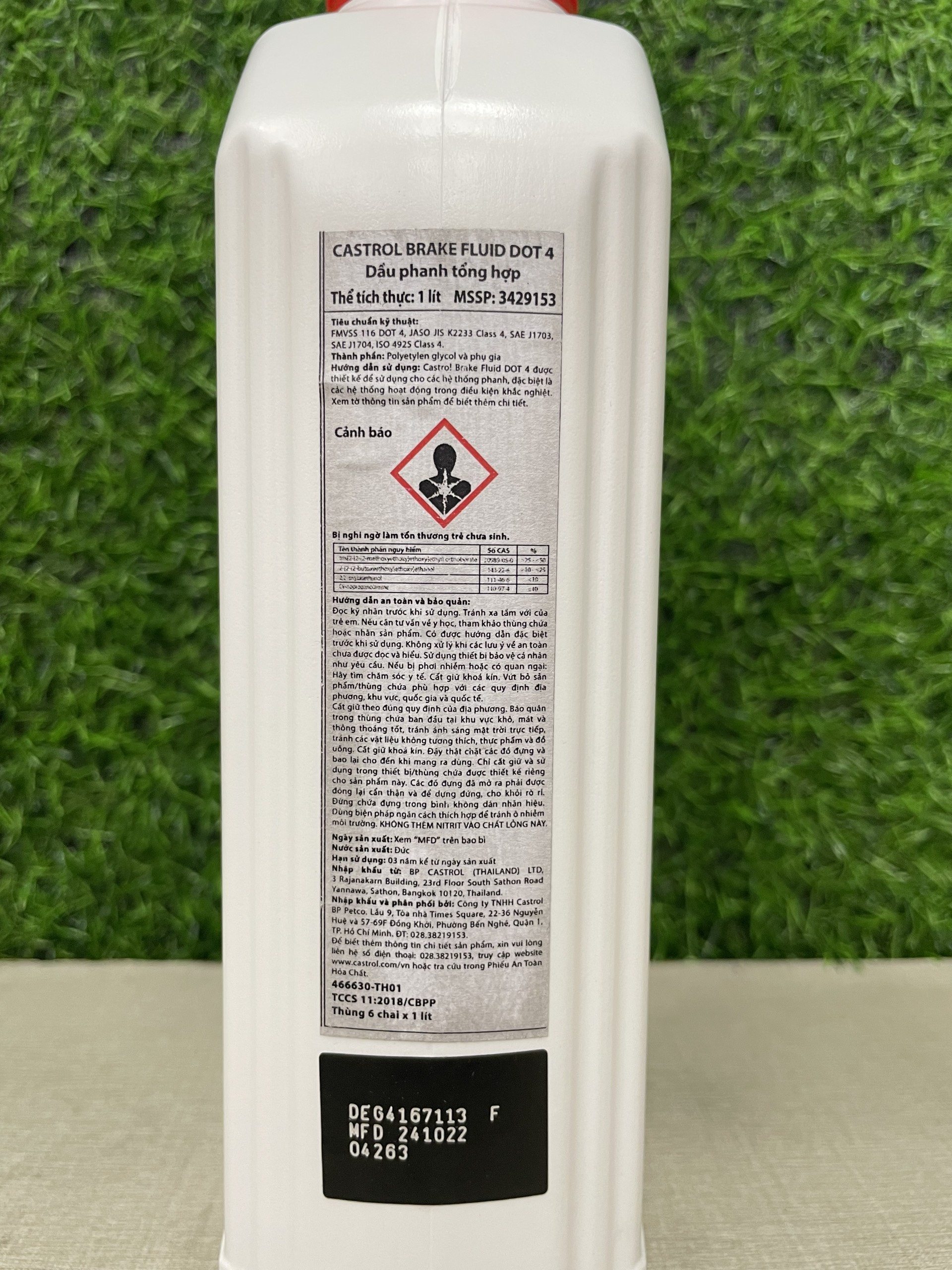 [Hàng Chính Hãng] Dầu phanh - dầu thắng xe ô tô Castrol Brake Fluid DOT 4 (1 lít)