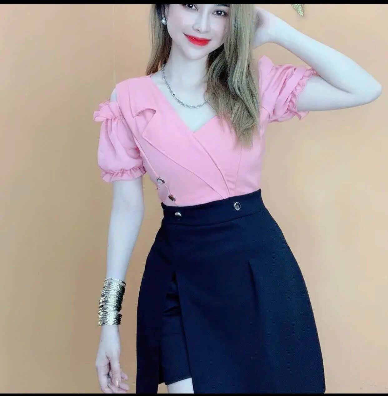 SÉT ĐẦM KÈM QUẦN THUN CÁT HÀN XINH XẮN