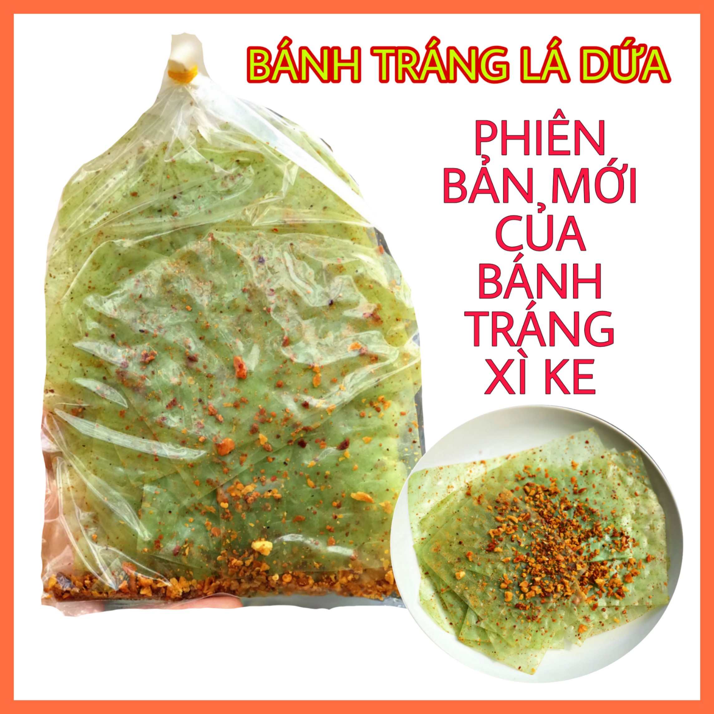 Bánh tráng Vuông 500Gr (Loại siêu dày) Vị lá dứa.