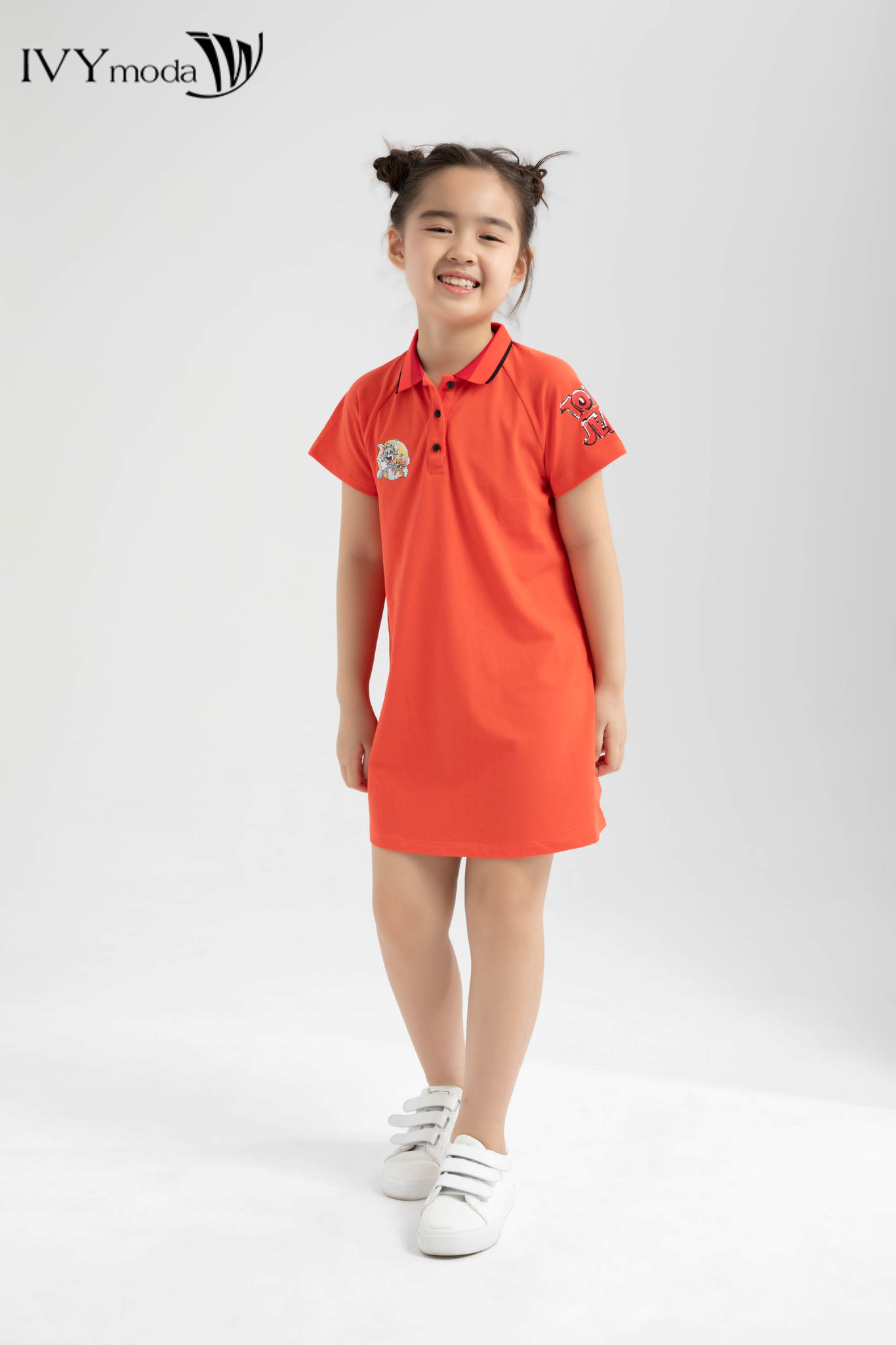 Đầm thun bé gái cổ đức tom&jerry ivy moda ms 42g1269