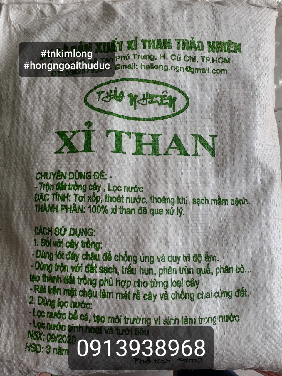 2 bao XỈ THAN TỔ ONG 7.0~7.5kg đã xử lý