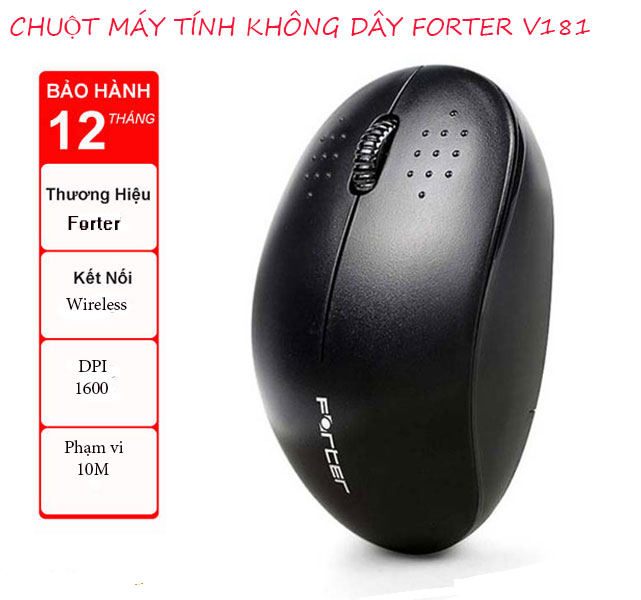 Chuột Không Dây Forter V181 Đen 2.4GHZ