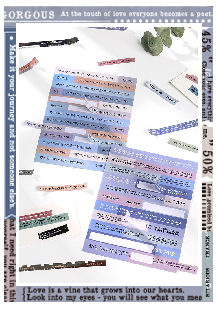 [HCM]Set 6 tờ sticker quote retro (Hàng có sẵn)