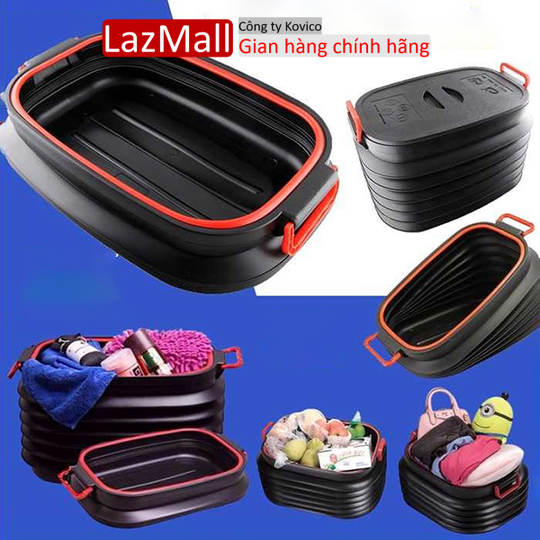 Thùng đựng đồ ô tô để cốp gấp gọn, tiện lợi - thùng đựng đồ co dãn trên ô tô dung tích 40 lít