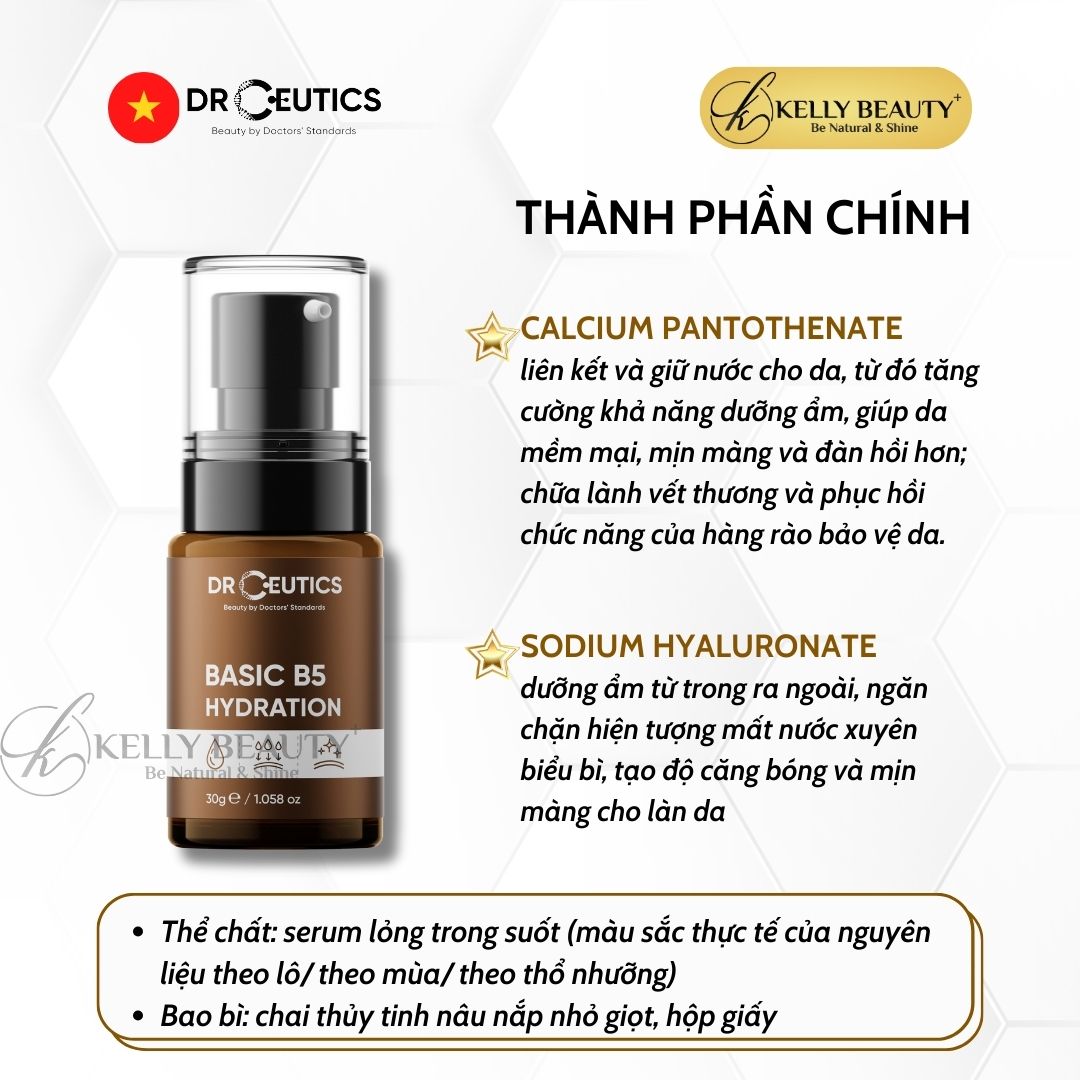 Tinh Chất Dưỡng Ẩm Cho Da Dầu DrCeutics Basic B5 Hydration | Kelly Beauty