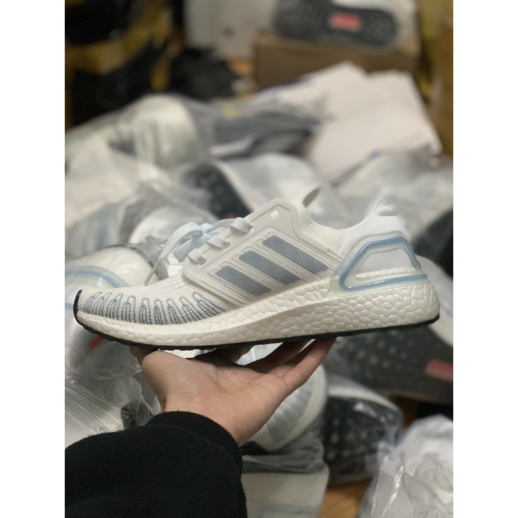 (FREESHIP+ẢNH THẬT.) Giày ultra boost 6.0 trắng vạch xanh